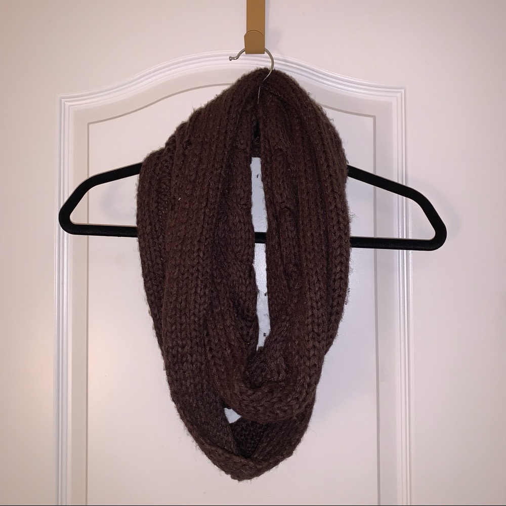 BEAVER CANOE BROWN KNIT INFINITY SCARF
